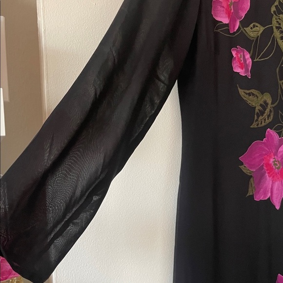 Liz Claiborne| Floral print cocktail dress|Black| 4P| EUC - Picture 7 of 10